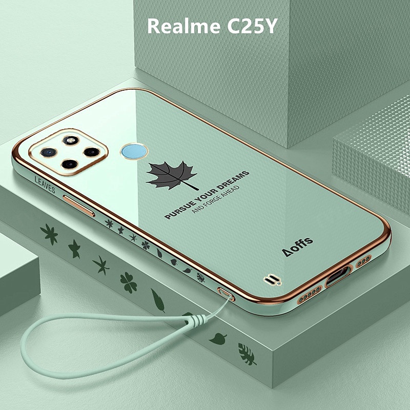 เคส Realme C25Y case อ่อนนุ่ม ลายใบเมเปิ้ล เคสมือถือ เคสโทรศัพท์ Realme C25Y