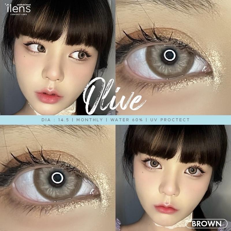 Olive brown ilens บิ๊กอายส์ รุ่นโต ค่าอมน้ำ60% กรองแสง