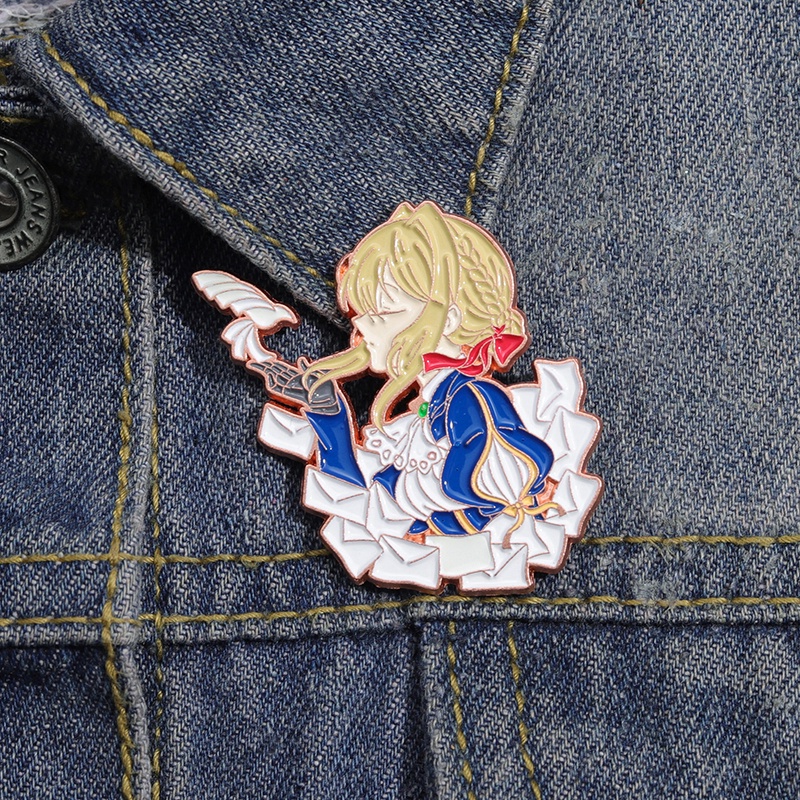 เข็มกลัดโลหะ รูปการ์ตูนแอนิเมชั่น Violet Evergarden Peripherals Violet สองมิติ เครื่องประดับ ของขวัญ สําหรับเพื่อน