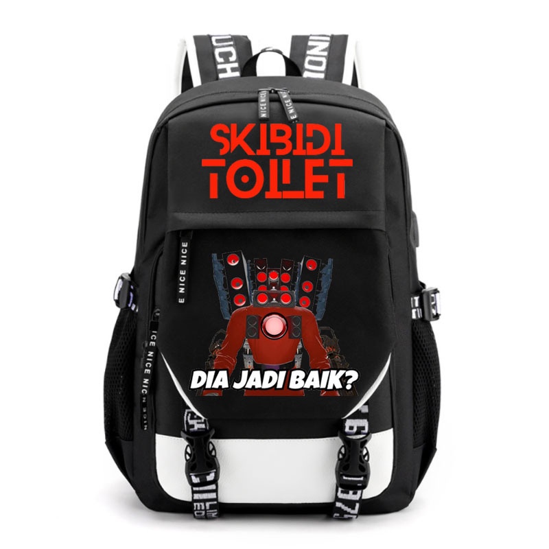 Kts Skibidi กระเป๋าเป้สะพายหลัง กระเป๋านักเรียน อเนกประสงค์ กันน้ํา จุของได้เยอะ พิมพ์ลาย สําหรับผู้ชาย