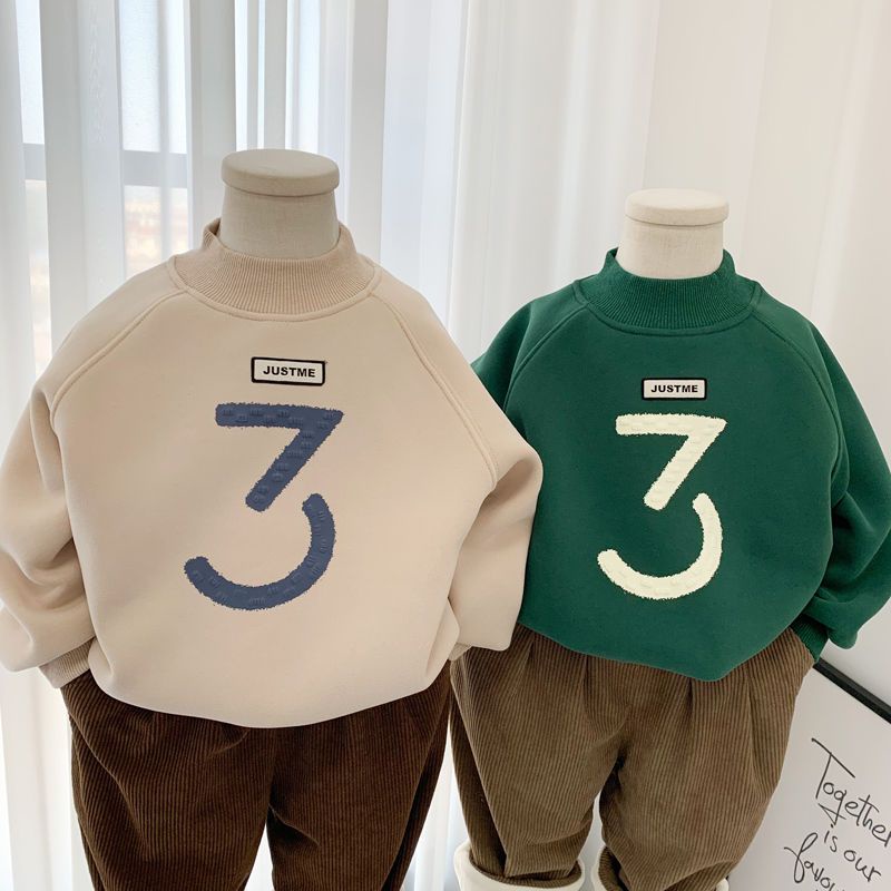 เสื้อกันหนาว ผ้าฟลีซ แบบหนา ให้ความอบอุ่น สําหรับเด็กผู้ชาย