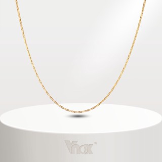Vnox สร้อยคอโซ่ ทรงกลม สีทอง 18K 1 มม. สําหรับผู้หญิง