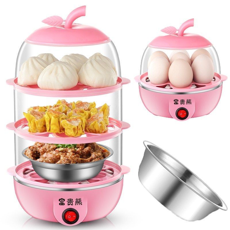 Tiktok hot# [Apple face value] Egg steamer multi-functional household egg cooker anti-dry burning automatic power-off dormitory breakfast machine 10.5HHL