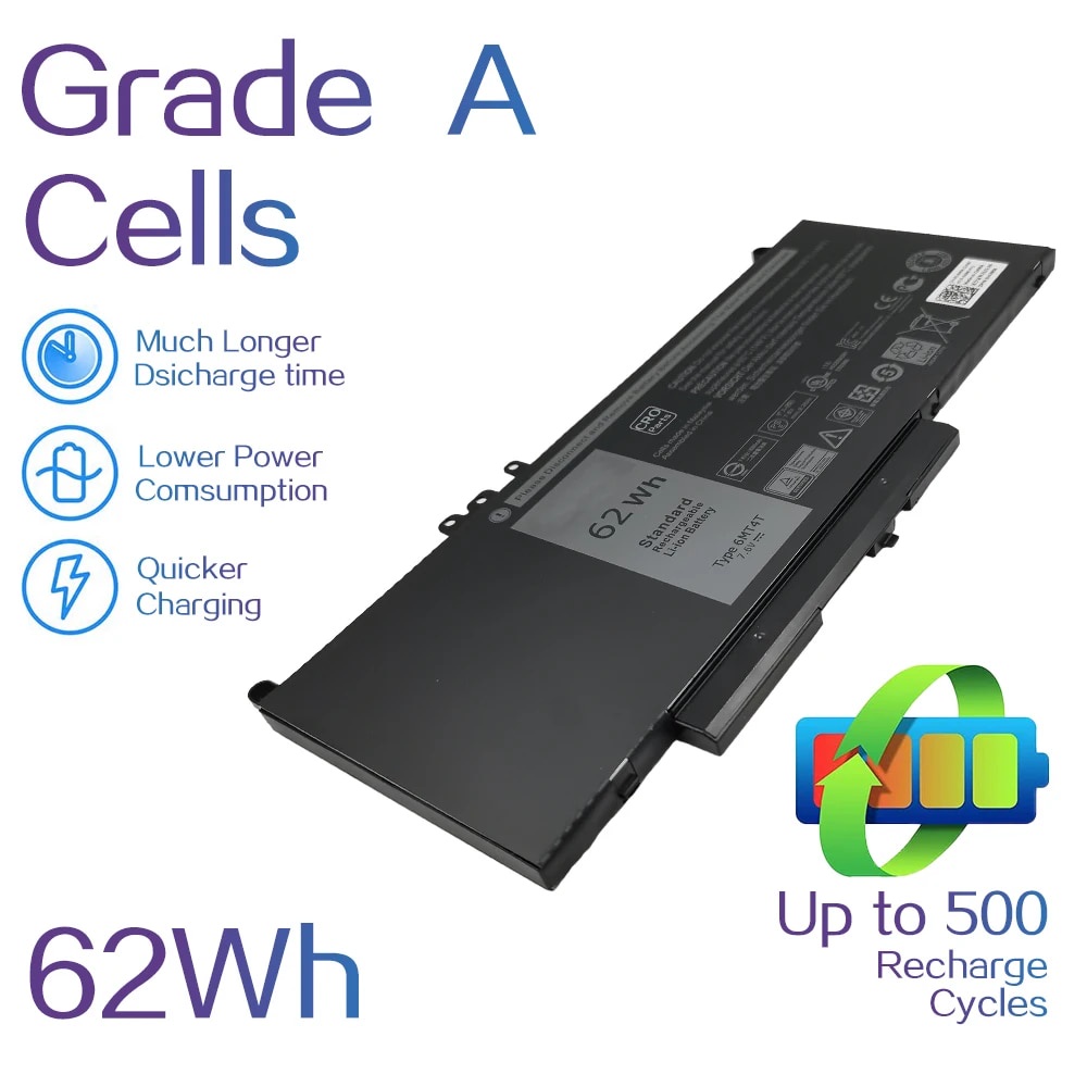 แบตเตอรี่แล็ปท็อป 6MT4T  for Dell Latitude E5570 E5470 7V69Y TXF9M 79VRK 07V69Y 7.6V 62WH