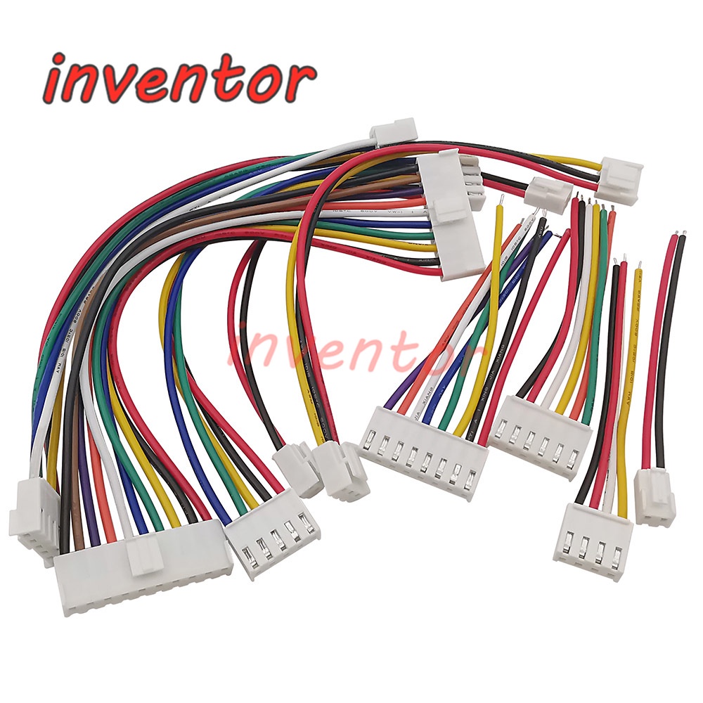 สายเคเบิลเชื่อมต่อปลั๊กตัวเมีย 22AWG VH3.96 VH 3.96 มม. 2 3 4 5 6 8 10Pin หัวคู่ 10 ซม. 20 ซม. 30 ซม. 3 ชิ้น