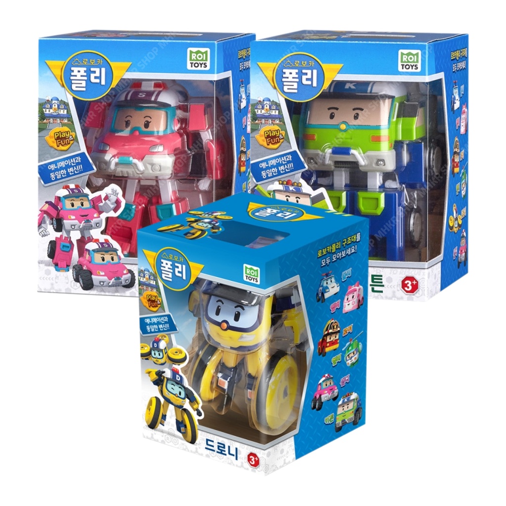 ROBOCAR POLI Transformation Robot Toy 4 Inch Desert Rescue Team Friends / Sandy / Droney / Keaton