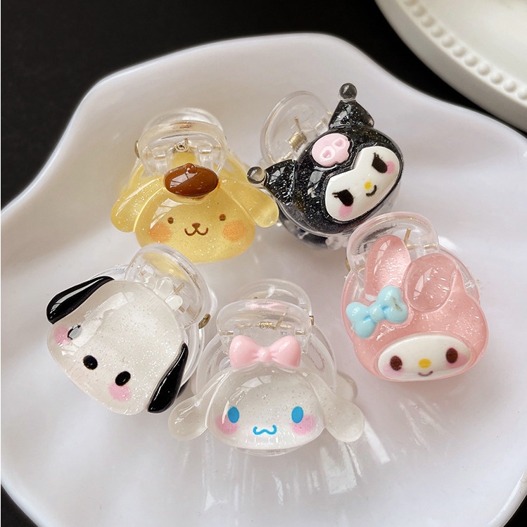 Sanrio กิ๊บติดผมหน้าม้า แบบใส ขนาดเล็ก ลายการ์ตูน Hello Kitty น่ารัก เครื่องประดับผม สําหรับนักเรียนหญิง