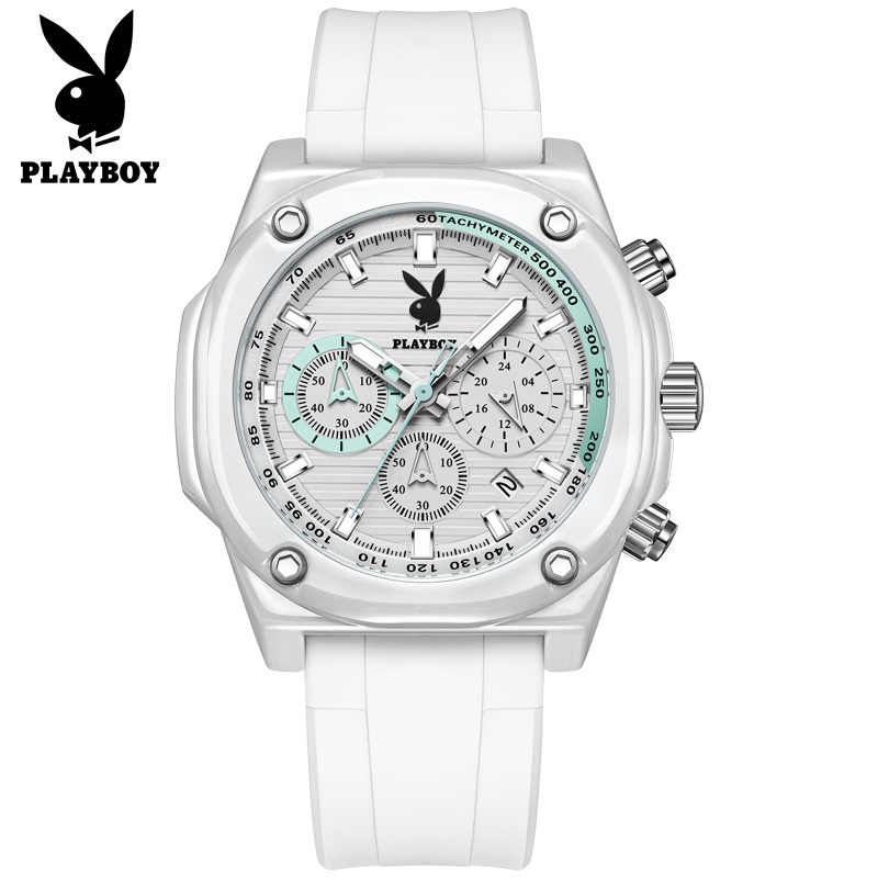 Playboy Brand Watch (ของแท้ + กล่องของแท้) 3060 นาฬิกาข้อมือควอตซ์ กันน้ํา ระดับไฮเอนด์ สําหรับผู้ชาย