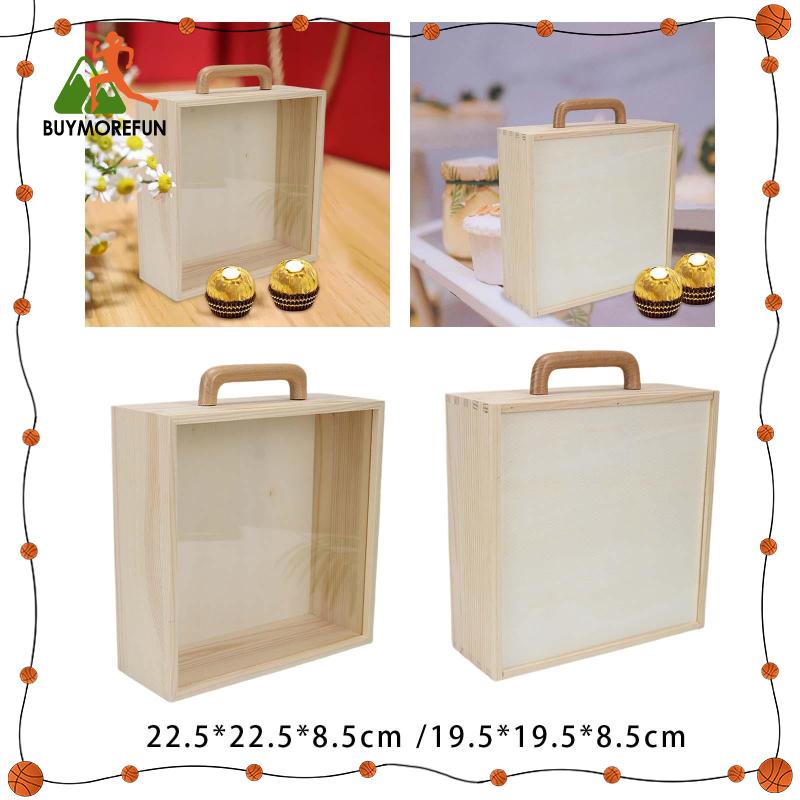 [Buymorefun] กล่องไม้เปล่า พร้อมฝาปิด แบบเลื่อน สําหรับใส่ของขวัญ