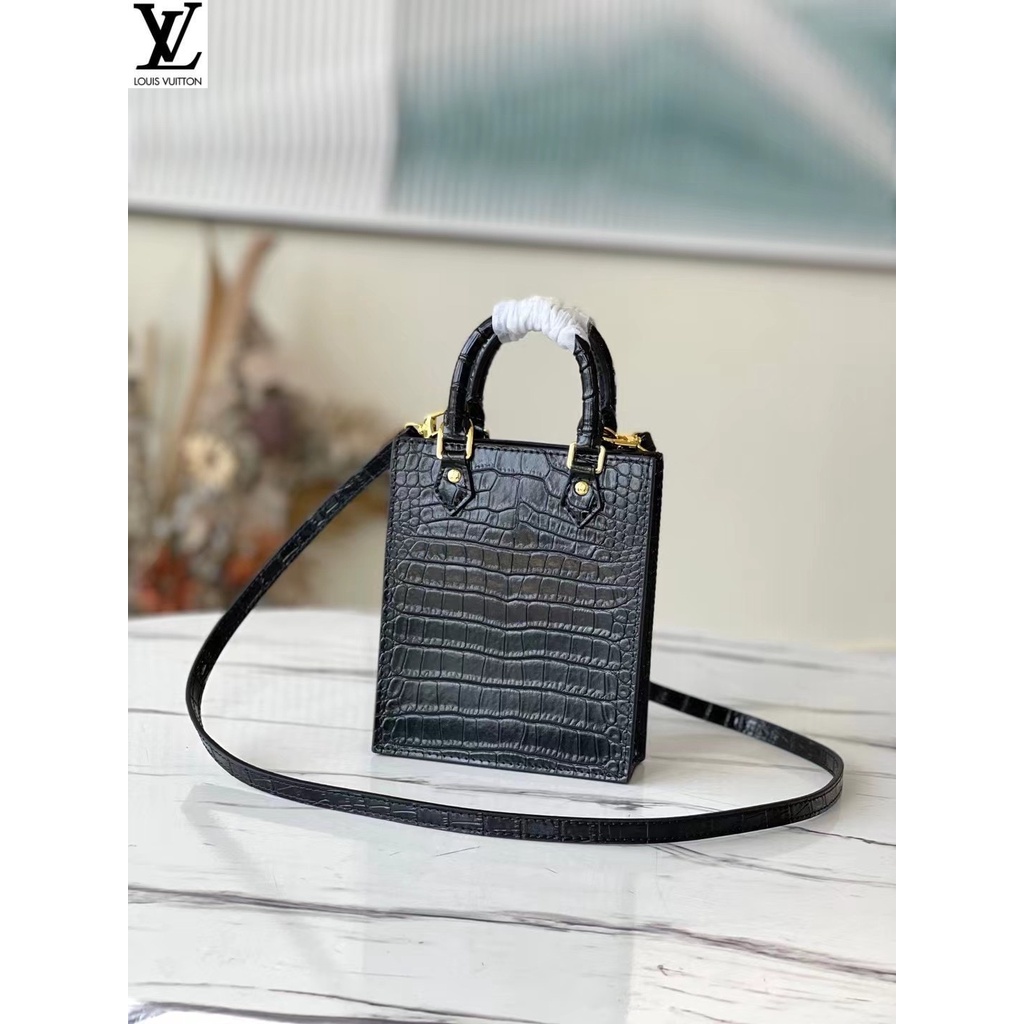 หลุยส์วิตตอง Louis Vuitton กระเป๋าสะพาย lv รุ่น m90564 สีดำ ลายจระเข้ [กระเป๋ามินิออร์แกน] ใช่ ไม่ กระเป๋า b1wg