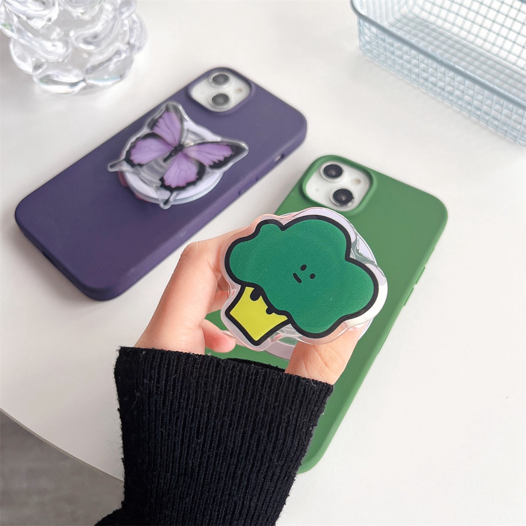 ขาตั้งโทรศัพท์มือถือ แบบแม่เหล็ก ป้องกันการตก ลายเฮลโลคิตตี้ ผีเสื้อ และคิตตี้ สําหรับโทรศัพท์มือถือ แท็บเล็ต - รูปที่ 2