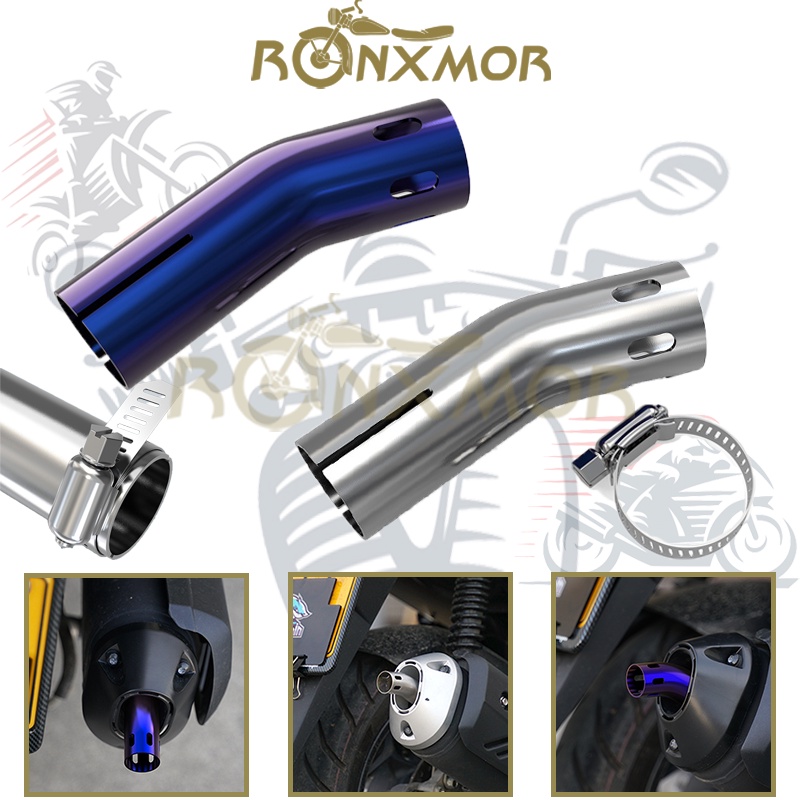 Ronxmor ท่อไอเสียรถจักรยานยนต์ สเตนเลส แบบงอได้ สําหรับ UHR PCX160 GSX250 CB400F 1 ชิ้น