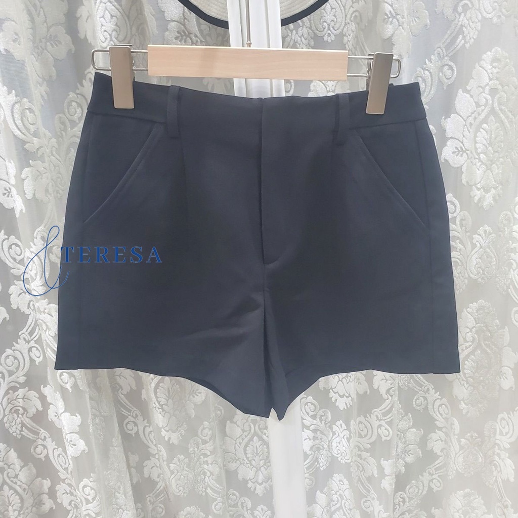 พร้อมส่ง กางเกงขาสั้นลำลองผู้หญิงสีทึบ เนื้อผ้านิ่ม ใส่สบาย