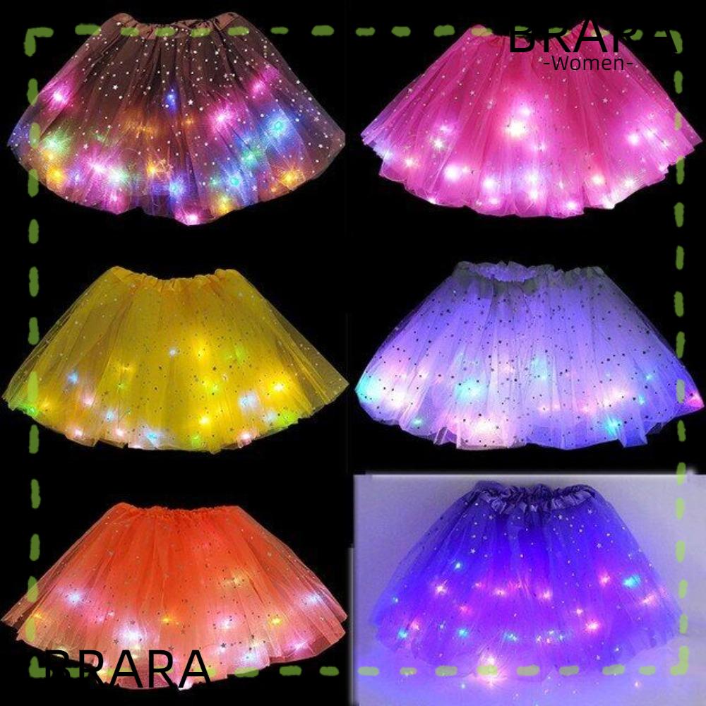 BRB กระโปรงเต้นรํา คอสเพลย์ LED คริสต์มาส Gaun Berkilau Kostum