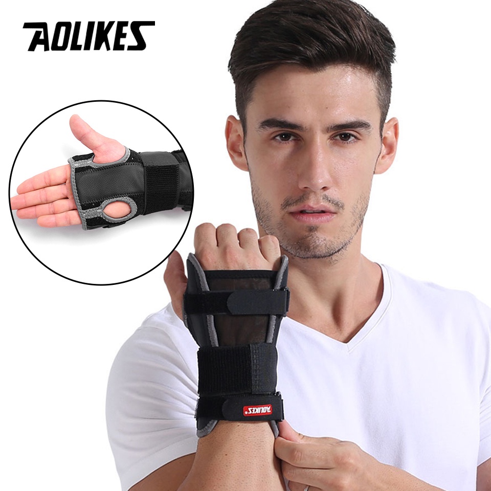Aolikes สายรัดข้อมือ ป้องกันข้อมือ มืออาชีพ เฝือกรั้ง ซัพพอร์ต ฟิตเนส ป้องกัน ยาม คาร์ปัล อุโมงค์ ซินโดรม สายรัดข้อมือผู้ชาย