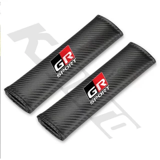 ปลอกหุ้มเข็มขัดนิรภัยรถยนต์ หนังคาร์บอน สําหรับ Toyota GR Sport Gazoo RAcing Vios Raize Wigo Rush Wish Corolla Cross Veloz Yaris Ativ Innova Avanza Altis Fortuner 1 2 ชิ้น