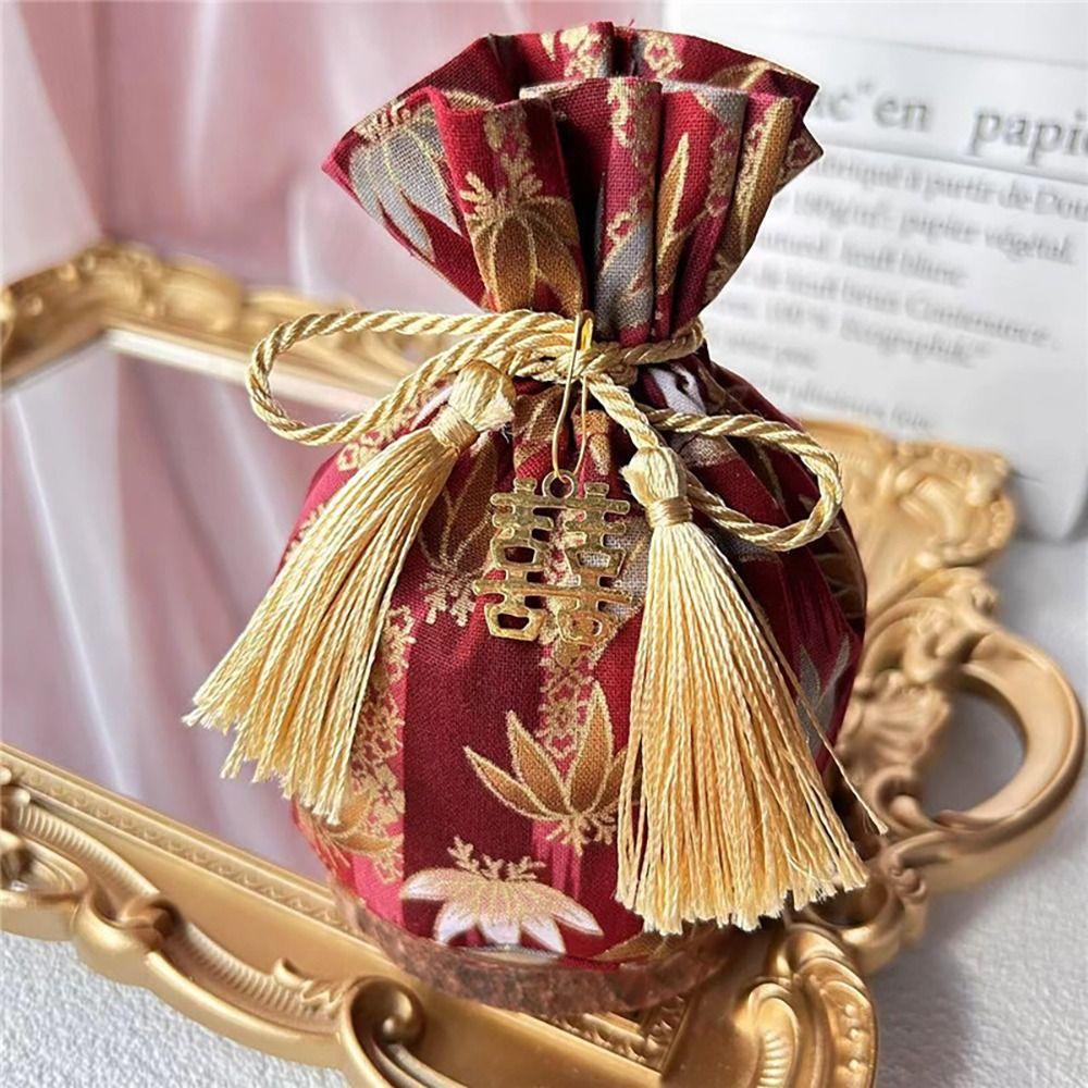 เวดก นี่ ถุงสีส้ม,ผ้าฝ้ายเทศกาลฤดูใบไม้ผลิแต่งงานของขวัญกระเป๋า,แฟชั่นตรุษจีนด้วยคําตกแต่ง ที่ อวยพรบรรจุ - รูปที่ 3