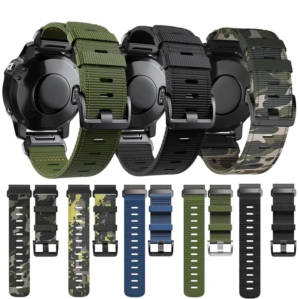 สายนาฬิกาข้อมือไนล่อนถัก 22 มม. 26 มม. สําหรับ Garmin Fenix 7 7X 6X Pro Epix Pro Gen 2 51 มม. 47 มม. Fenix6 5Plus 5XPlus