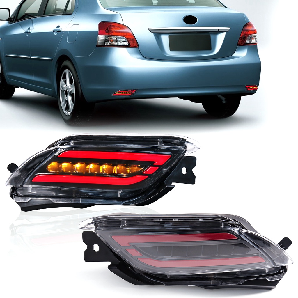 ไฟเลี้ยว LED 12V สะท้อนแสง ติดกันชนหลัง สําหรับ Toyota Vios 2008 2009 2010 2011 2012 2013