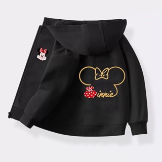 เสื้อแจ็กเก็ตแขนยาว มีฮู้ด พิมพ์ลายมิกกี้ มินนี่เมาส์ พร้อมห…