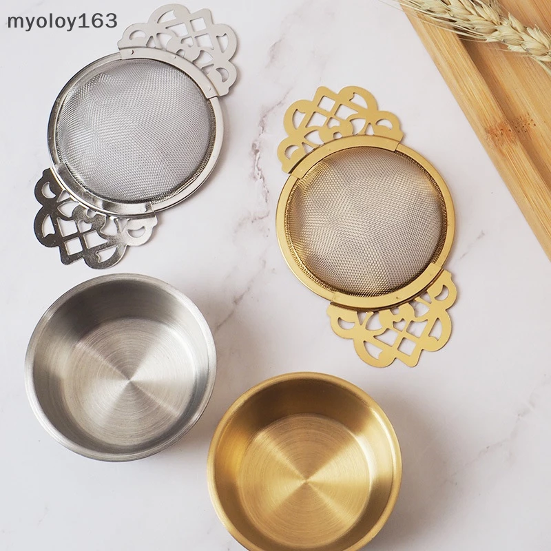Myoloy ตะแกรงกรองชา สเตนเลส แบบสองชั้น สําหรับห้องครัว TH