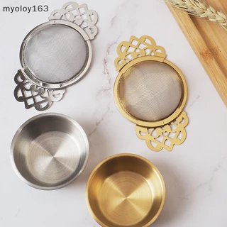 Myoloy ตะแกรงกรองชา สเตนเลส แบบสองชั้น สําหรับห้องครัว TH