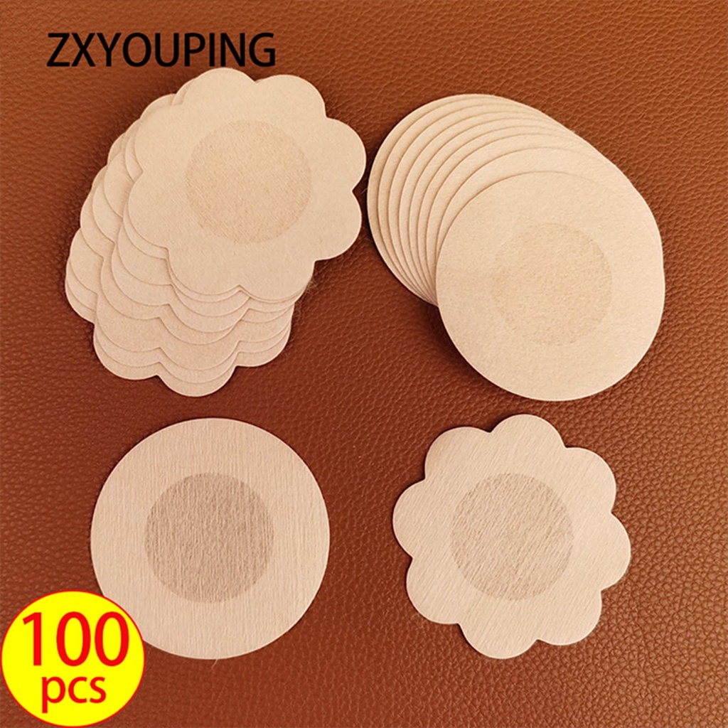 Zxyouping 100 ชิ้น ผู้หญิง สติกเกอร์หัวนม มองไม่เห็น เทปปิดจุกนม สาว บรา แผ่นแปะ กันน้ํา มีกาวในตัว แผ่นแปะหัวนม ป้องกันการกระแทก บรา
