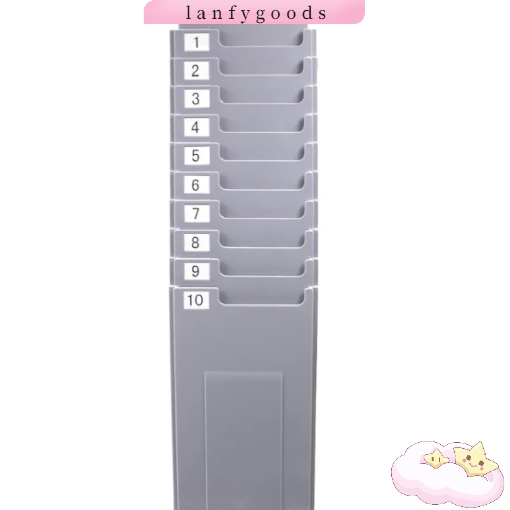 Lanfy ชั้นวางบัตรพนักงาน แบบพลาสติก หลายชั้น 10 ช่อง สําหรับติดผนัง สํานักงาน