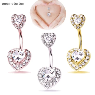 Rten Navel Piercing จิวสะดือรูปหัวใจประดับด้วยคริสตัล