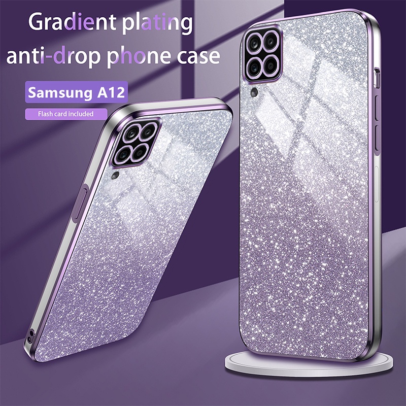 เคส Samsung A12 case ส่องแสงสุกใส Galaxy A12 เคสโทรศัพท์ ชุบ โปร่งใส เคสมือถือ อ่อนนุ่ม เคสซัมซุง A12