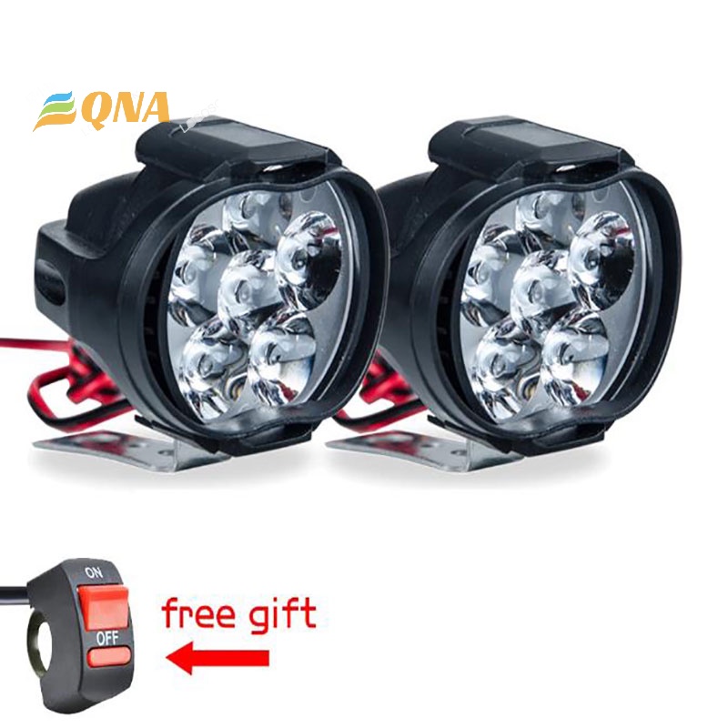 [QNA] ใหม่ ไฟสปอตไลท์ LED 6 ดวง สว่างมาก สีขาว สําหรับติดด้านหน้ารถมอเตอร์ไซค์ 1 ชิ้น