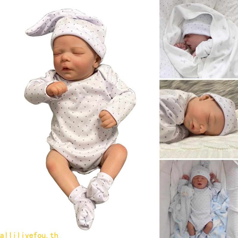 Live 17 ตุ๊กตาเด็กทารกเสมือนจริง ตุ๊กตาเด็กแรกเกิด ซิลิโคนนิ่ม ของเล่นนอนหลับ