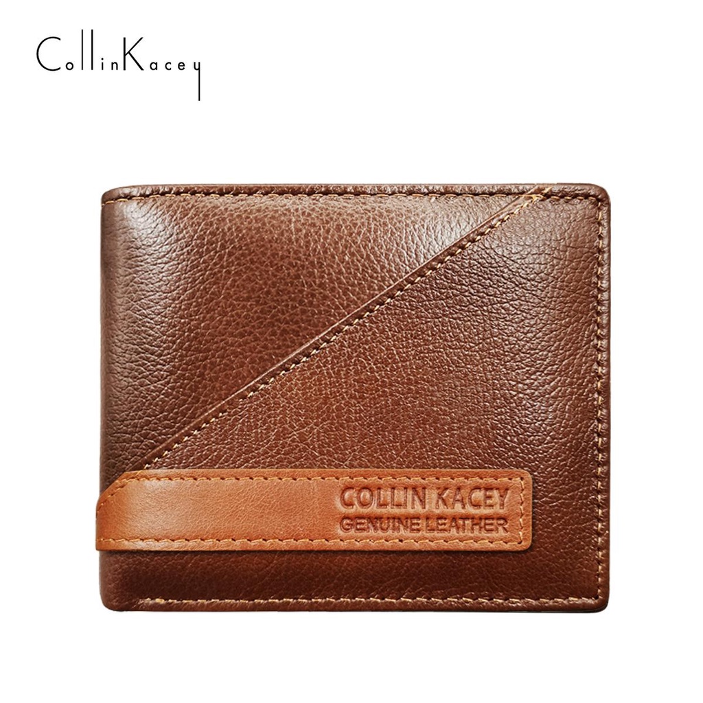 (แจกโค้ด30%กรอก INC479GW ช่องโค้ดช้อปปี้)CollinKacey A17 กระเป๋าสตางค์ผู้ชายหนังแท้ใบสั้น ซื้อกระเป๋าสตางค์แถมฟรีเข็มขัด