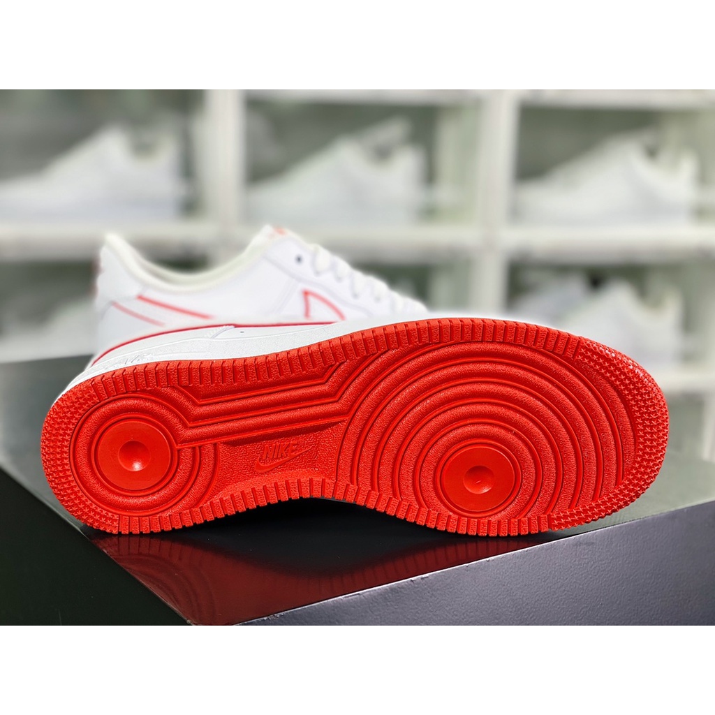 Nike Air Force 1 07 Low สีขาว Picante สีแดงกีฬา Casual สเก็ตผ้าใบสำหรับผู้ชายผู้หญิง DV0788-102 รอง