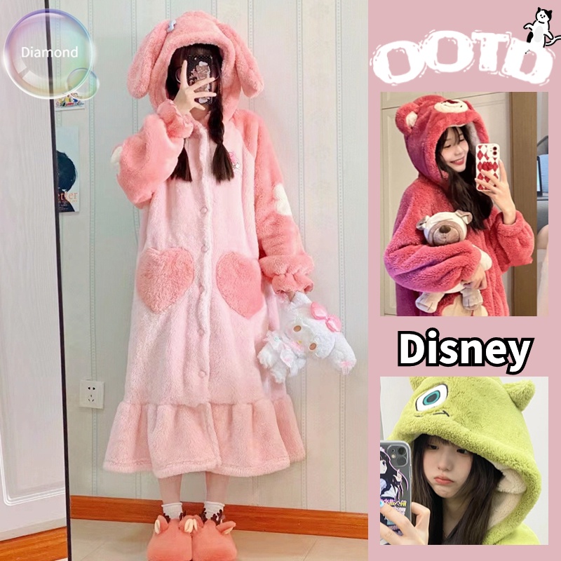ชุดนอน ชุดมาสคอต ตัวการ์ตูน ชุดนอนการ์ตูน Melody สำหรับผู้หญิง ชุดนอนการ์ตูนสตรอเบอร์รี่หมี