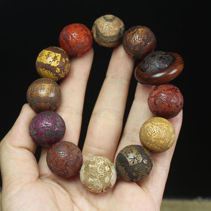 สร้อยข้อมือ ประดับลูกปัดไม้จันทน์ หลายราศี สไตล์ชนเผ่า สําหรับรถยนต์ ราคา ถูกที่สุด ดีลบีเคเค แกลเลอรีภาพที่ 8