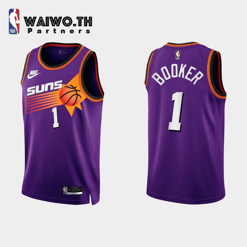 [ขายดี] เสื้อกีฬาแขนสั้น ลายทีมนกฟินิกซ์ Suns 23 1 Jersey de Baloncesto สีม่วง 3 Au Versi Carn Calie