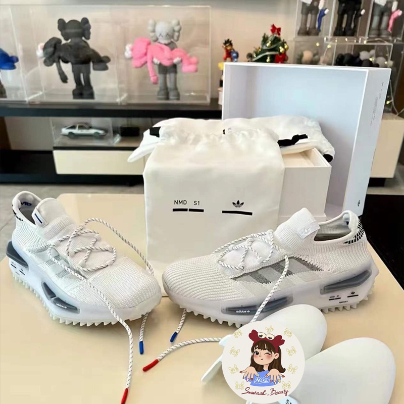 Adidas NMD S1 edition 1 black black knitted shoes black boost women men jogging