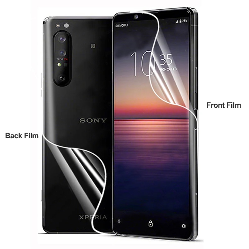 ฟิล์ม Hydrogel ด้านหน้า/ด้านหลังสําหรับ Sony Xperia 1 IV 5 10 II III 10 + X XP XZ3 XZ2 XZS XZ1 Compa
