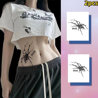 สติกเกอร์รอยสักชั่วคราว รูปแมงมุม กันน้ํา ติดทนนาน 15 วัน