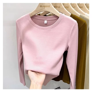 เสื้อยืด แขนยาว ทรงสลิมฟิต แฟชั่นฤดูใบไม้ร่วง สําหรับผู้หญิง