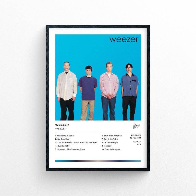 โปสเตอร์ Weezer - Weezer ไม่มีกรอบ พิมพ์ลาย | สไตล์โพลารอยด์ | อัลบั้มเพลง ปกคลุมงานศิลปะ