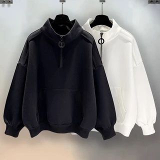 MNO.9 Polo 850 เสื้อโปโลชาย สีล้วน คอซิป คอสูง สไตล์อเมริกัน