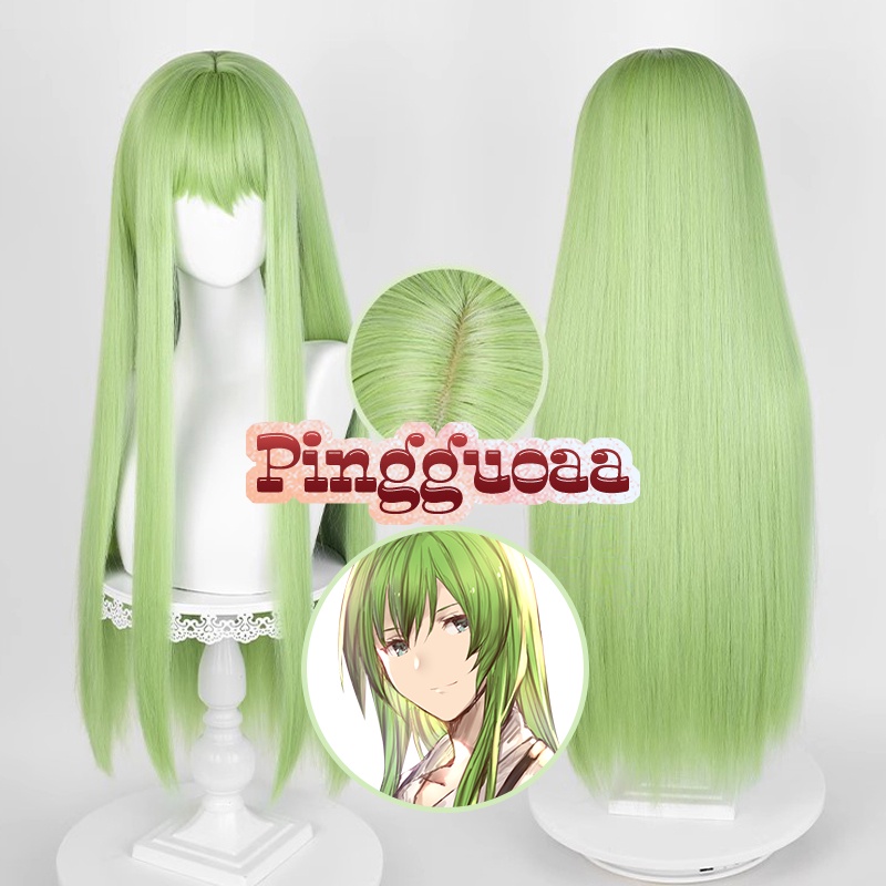 【Manmei】FGO Fate Grand Order Enkidu Cosplay Wig 80cm Long Straight Green Wigs Heat Resistant Synthet