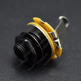 2ชิ้นโลหะ1/4 "โมโนอินพุตแจ็คเสียบซ็อกเก็ตกีตาร์ไฟฟ้าเบสกีต้าร์รถกระบะเอาท์พุทแจ็คเสียบซ็อกเก็ต6.35มิลลิเมตรทองสีดําโครเมี่ยม