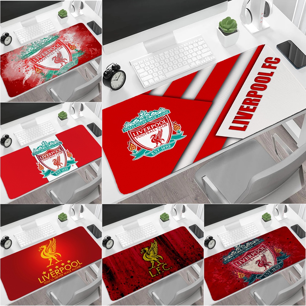 Liverpool F.C แผ่นรองเมาส์ พิมพ์ลายโลโก้ ขนาดใหญ่ 60x30 ซม. 80x40 ซม. สําหรับคอมพิวเตอร์ตั้งโต๊ะ สํานักงาน