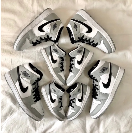 Nike Jordan Air Jordan 1 Mid  ' Light Smoke Grey ' (ของแท้ 100%) กีฬาสันทนาการ