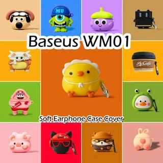 พร้อมส่ง! สําหรับ Baseus WM01 เคส ตลก การ์ตูน จัดแต่งทรงผม ซิลิโคนนิ่ม เคสหูฟัง เคส
