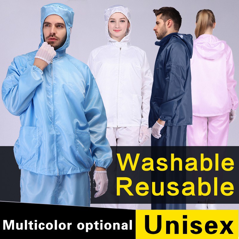 【Uhome】ชุดสูทกันไฟฟ้าสถิตย์ Ppe 2 in 1 ซักล้างได้ เหมาะกับใส่ทํางาน สําหรับผู้ชาย