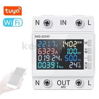 8in1 เครื่องวัดพลังงานไฟฟ้า หน้าจอสี 2P AC 170-270V 63A อเนกประสงค์